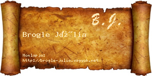 Brogle Júlia névjegykártya
